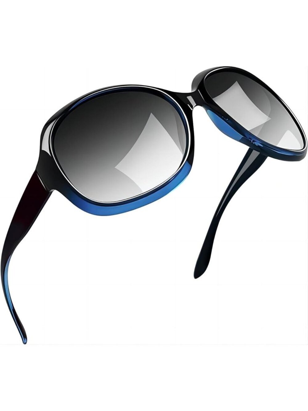 Women's Blue Black Polarized UV Protection Sun Glasses Big Wide Shades Driving